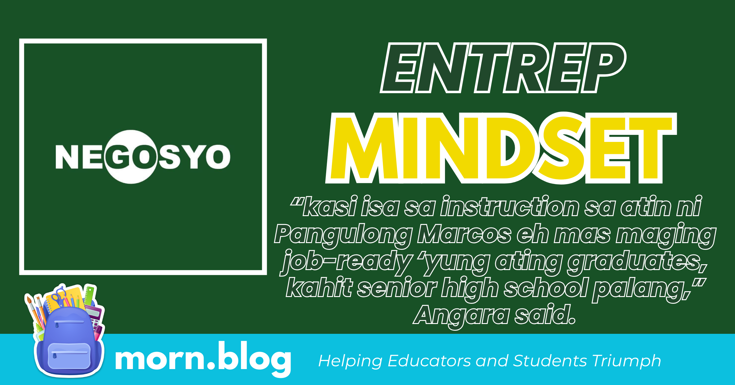 Angara Urges Students to Draw Entrepreneural Mindset