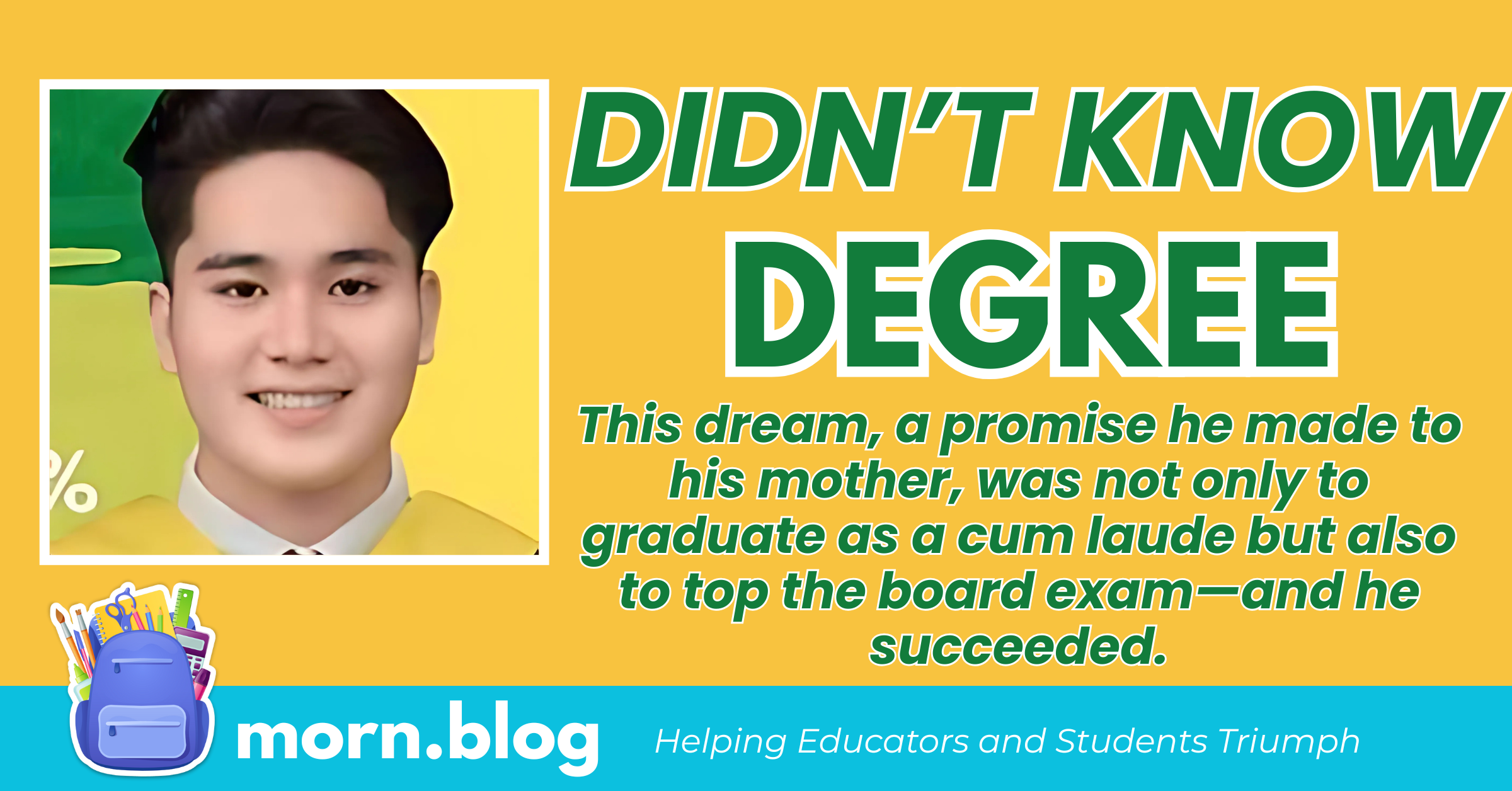 Enrolled in a Degree He Doesn't Know Much About but He is Foresters Board Exam Top 5